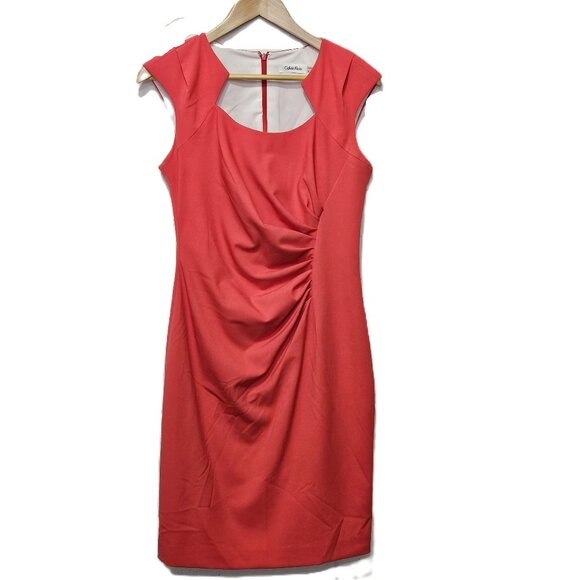 Calvin Klein Horseshoe Neckline Sheath Dress - Picture 1 of 4